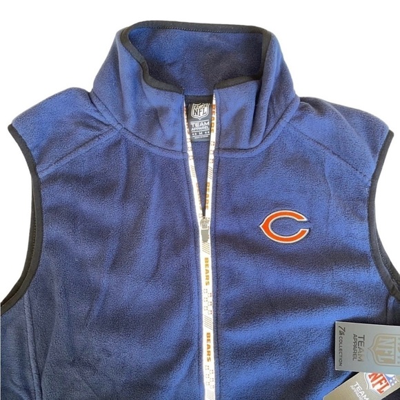 Chicago Bears Men’s Size Small NFL TEAM APPAREL Fleece Blue Vest NWT - Picture 2 of 10